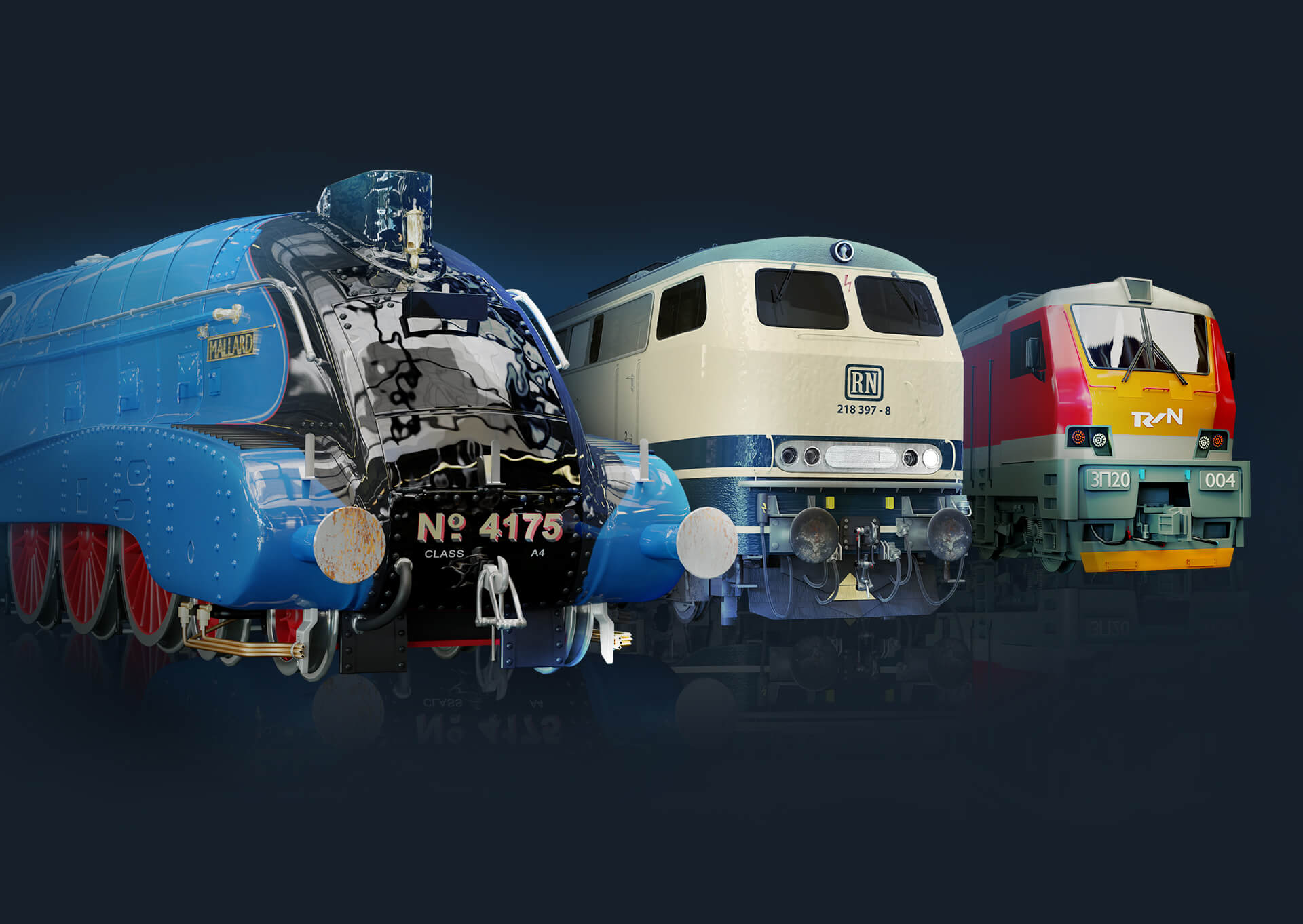 Períodos ferroviários históricos com mais de 170 locomotivas autênticas.